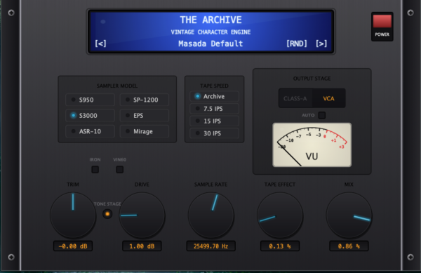 THE ARCHIVE:Vintage Character Engine Mac/ Windows Vst3, AU Plugin