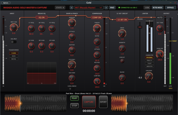 GOLD: Master & Capture. Vst3, Au,Standalone. Win/Osx