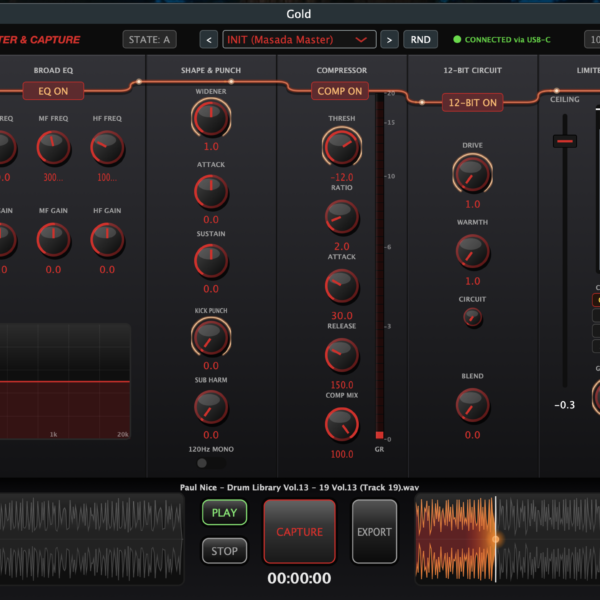 GOLD: Master & Capture. Vst3, Au,Standalone. Win/Osx